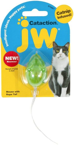 JW Pet Cataction Catnip Infused Mouse With Bell And Tail Cat Toy  1 count