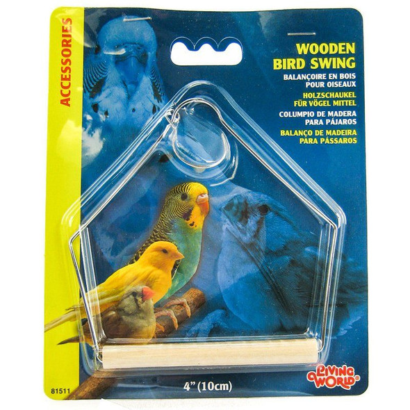 Living World Wood Perch Bird Swings 4 Long x 5 High