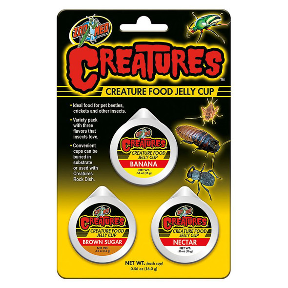 Zoo Med Creatures Creature Food Jelly Cup 3 Pack - (0.56 oz/16 g Each)