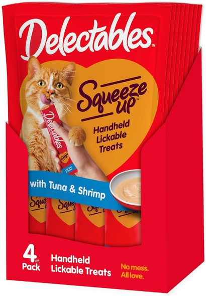 Hartz Delectables Squeeze Up Lickable Cat Treat - Tuna & Shrimp 4 count