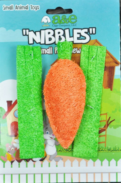 AE Cage Company Nibbles Carrot and Celery Loofah Chew Toys 3 count
