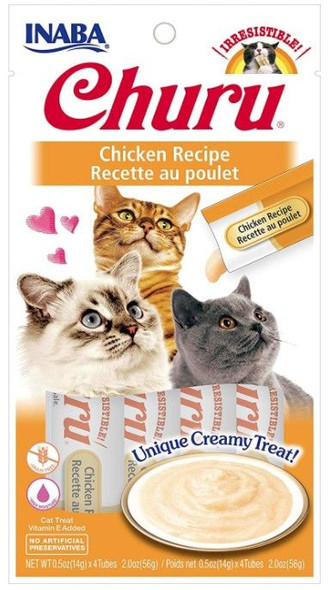 Inaba Churu Chicken Recipe Creamy Cat Treat 4 count