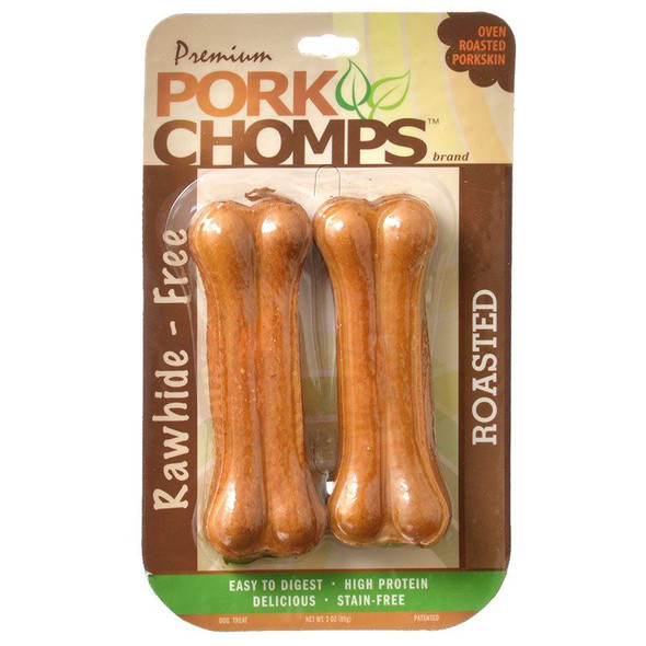 Pork Chomps Roasted Pressed Bones 4.5 Bones - 2 Pack