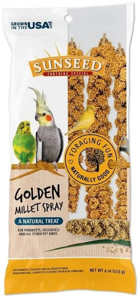 Sunseed Golden Millet Spray Natural Bird Treat 4 oz
