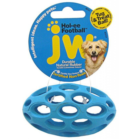 JW Pet Hol-ee Football Rubber Dog Toy Mini (3.75 Long)