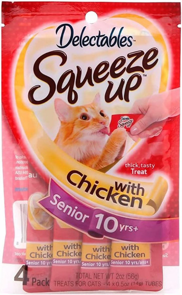 Hartz Delectables Senior Squeeze Up Lickable Cat Treat - Chicken 4 count