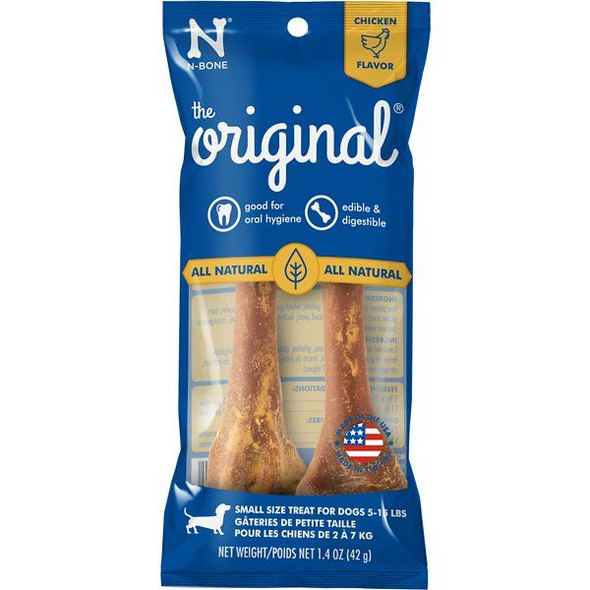 N-Bone The Original Chew Bone - Chicken Flavor Small - Dogs 5-15 lbs (2 Pack)