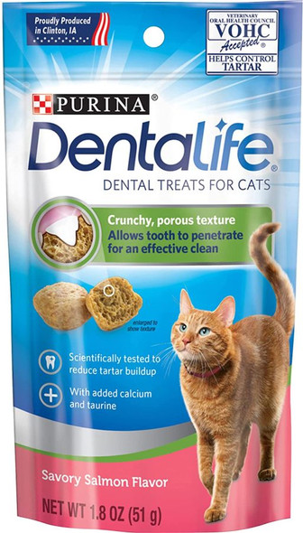 Purina DentaLife Dental Treats for Cats Salmon 1.8 oz