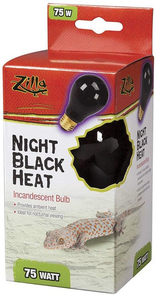 Zilla Night Time Black Light Incandescent Heat Bulb 75 Watts