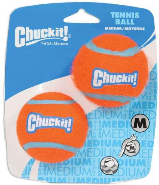 Chuckit Tennis Balls Medium Balls - 2.25 Diameter (2 Pack)