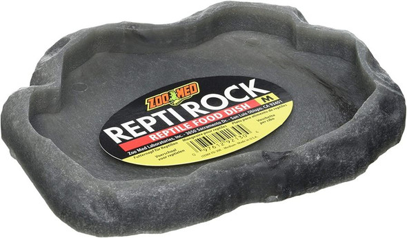 Zoo Med Repti Rock - Reptile Food Dish Medium (7.25 Long x 5.9 Wide)