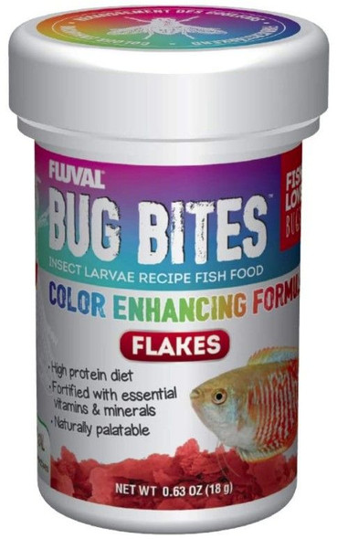 Fluval Bug Bites Insect Larvae Color Enhancing Fish Flake 0.63 oz
