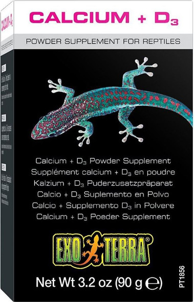 Exo-Terra Calcium + D3 Powder Supplement for Reptiles 3.2 oz (90 g)