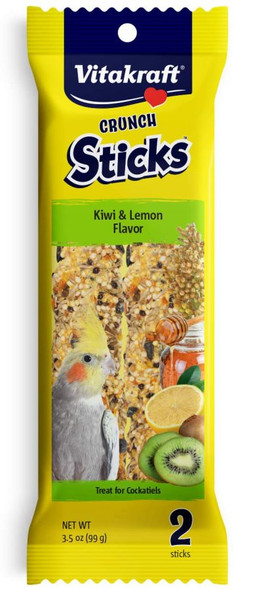 Vitakraft Crunch Sticks Kiwi & Lemon Cockatiel Treats 2 Pack