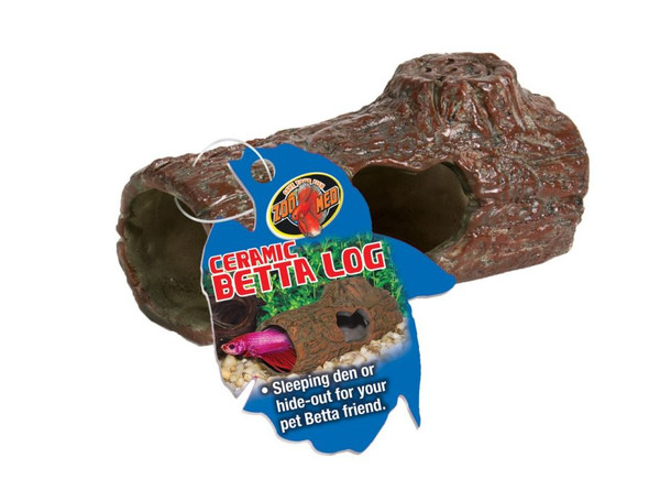 Zoo Med Aquatic Ceramic Betta Log Ornament 4.25 Long x 2.5 Diameter