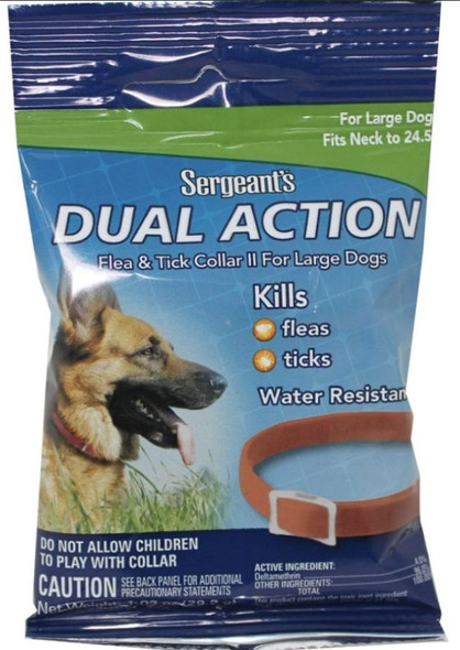 Sergeants Dual Action Flea and Tick Collar II for Large Dogs Neck Size 24.5 1 count