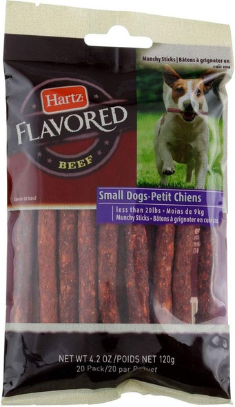 Hartz Rawhide Munchy Sticks for Small Dogs Beef Flavor 20 count