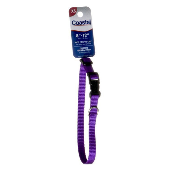 Tuff Collar Nylon Adjustable Collar - Purple 8-12 Long x 3/8 Wide