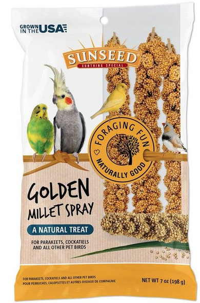 Sunseed Golden Millet Spray Natural Bird Treat 7 oz