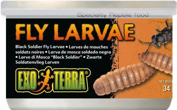 Exo Terra Canned Black Soldier Fly Larvae Specialty Reptile Food 1.2 oz