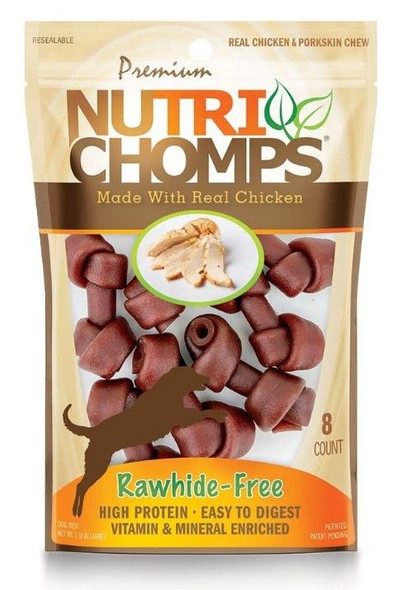 Premium Nutri Chomps Chicken Flavor Mini Knots 8 Count