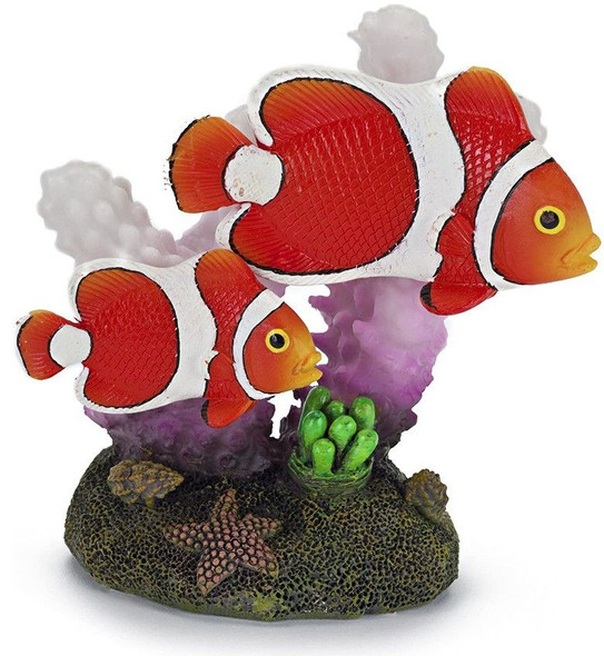 Penn Plax Clown Fish and Coral Aquarium Ornament 2 W x 3 H