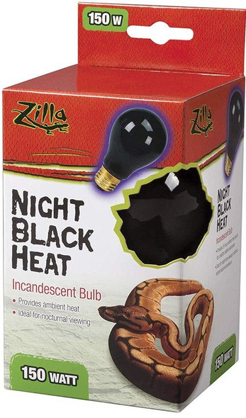 Zilla Night Time Black Light Incandescent Heat Bulb 150 Watts