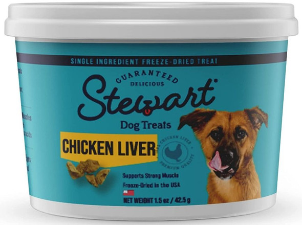 Stewart Pro-Treat 100% Freeze Dried Chicken Liver for Dogs 1.5 oz