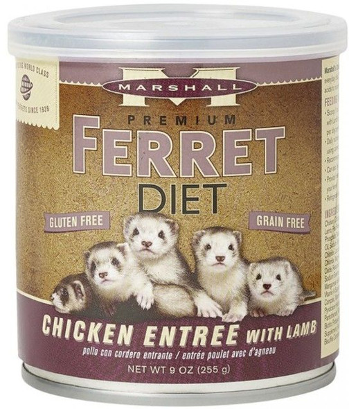 Marshall Premium Ferret Diet Chicken Entre with Lamb 9 oz