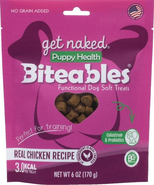 Get Naked Puppy Health Biteables Soft Dog Treats Chicken Flavor 6 oz