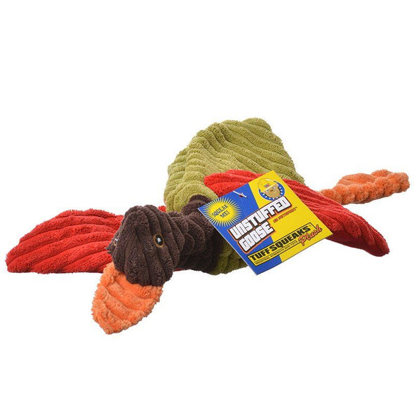 Petsport Tuff Squeak Unstuffed Goose Plush Dog Toy 1 Goose (Assorted Colors)