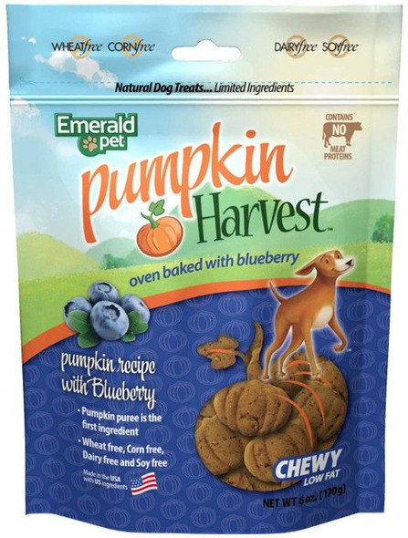 Emerald Pet Pumpkin Harvest Oven Baked Dog Treats with Blueberry 6 oz