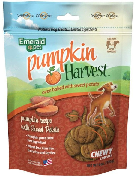 Emerald Pet Pumpkin Harvest Oven Baked Dog Treats with Sweet Potato 6 oz