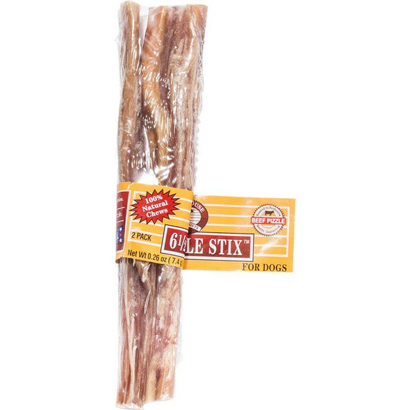 Smokehouse Treats Pizzle Stix Dog Chews 6.5 Long (2 Pack)