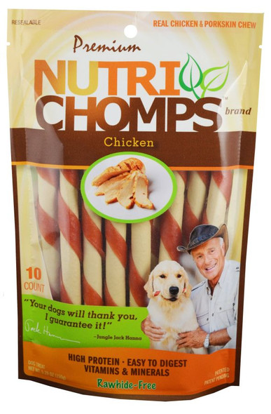 Nutri Chomps Mini Twist Dog Treat Chicken Flavor 10 count