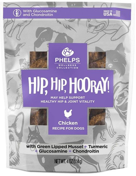 Phelps Pet Products Hip, Hip, Hooray! Chicken Dog Treats 4.5 oz