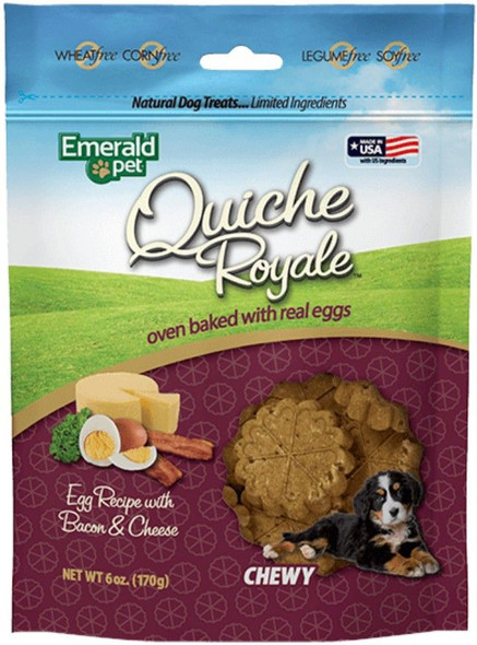 Emerald Pet Quiche Royal Bacon and Cheese Treat for Dogs 6 oz