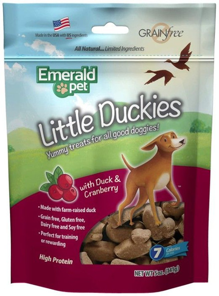 Emerald Pet Little Duckies Dog Treats with Duck and Cranberry 5 oz