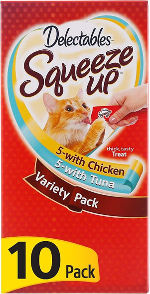 Hartz Delectables Squeeze Up Lickable Cat Treat - Variety Pack 10 count