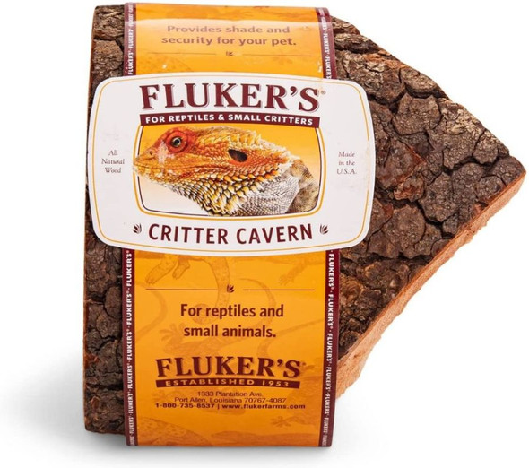 Flukers Critter Cavern Corner Half-Log Small 1 count