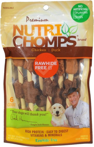 Nutri Chomps Chicken and Duck Kabobs Dog Treat 6 count