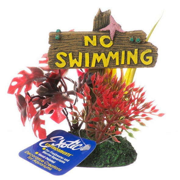 Exotic Environments No Swimming Sign Small - (3.5L x 2.5W x 4.5H)