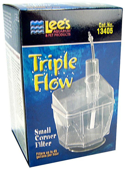 Lees Triple Flow Corner Filter Small - 3.25L x 3.25W x 5H (45 GPH)
