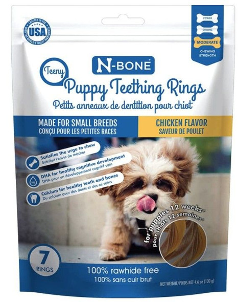 N-Bone Teeny Puppy Teething Rings Chicken Flavor 7 count