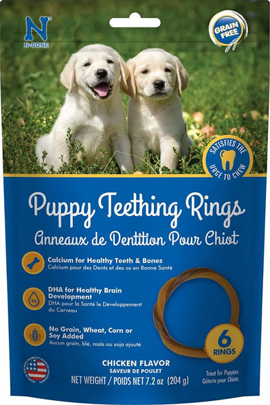 N-Bone Grain Free Puppy Teething Rings - Chicken Flavor 6 Count