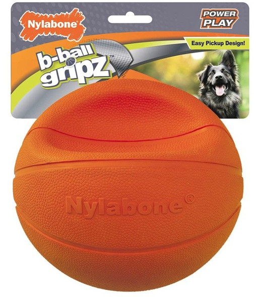 Nylabone Power Play B-Ball Grips Basketball Large 6.5 Inch Dog Toy