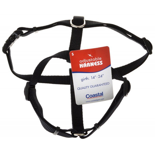 Tuff Collar Nylon Adjustable Harness - Black Small (Girth Size 14-24)