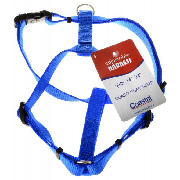 Tuff Collar Nylon Adjustable Harness - Blue Small (Girth Size 14-24)