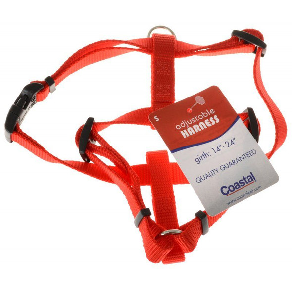 Tuff Collar Nylon Adjustable Harness - Red Small (Girth Size 14-24)