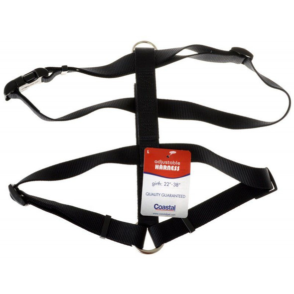 Tuff Collar Nylon Adjustable Harness - Black Large (Girth Size 22-38)